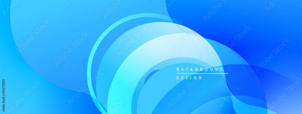 Poster abstract blue background. smooth curves create dynamic, flowing shapes. light gradients suggest dept