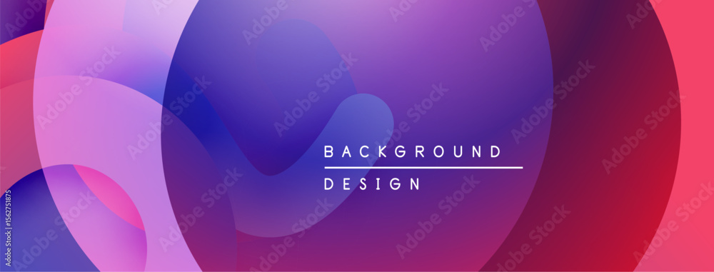 Poster Abstract fluid shapes, vibrant purple hues, modern design. Gradient colors blend seamlessly creating dynamic visual effect.