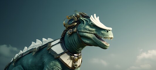 The mighty knight of Iguanodon,ai generative