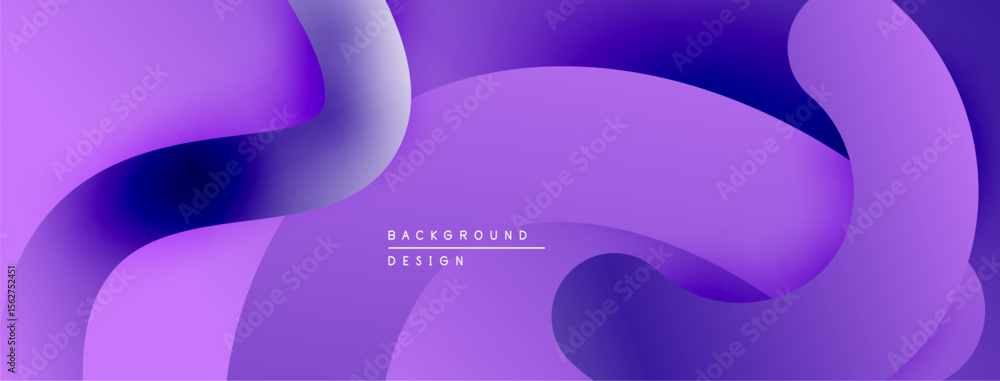 Aufkleber Abstract purple background. Smooth flowing shapes create dynamic visual effect. Modern design, gradients, soft curves present.