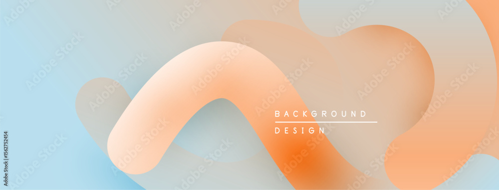 Poster abstract fluid shapes, pastel colors blend. soft gradients create modern background design. minimali