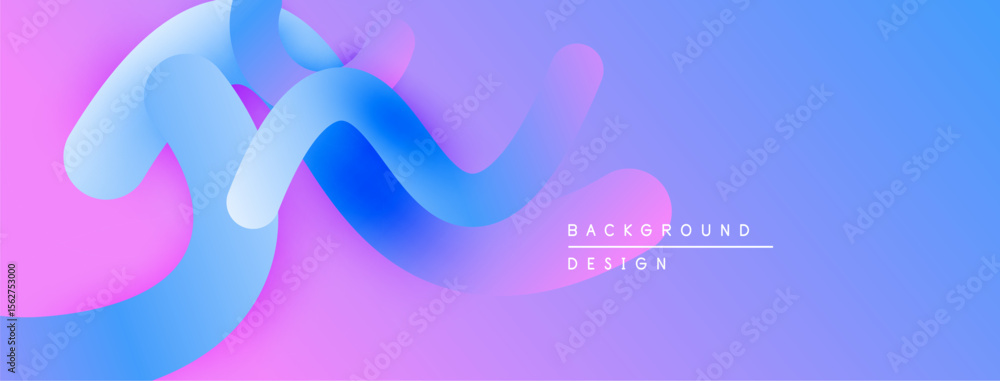 Poster Abstract fluid shapes, vibrant colors blend. Gradient background creates dynamic visual effect. Modern design element.
