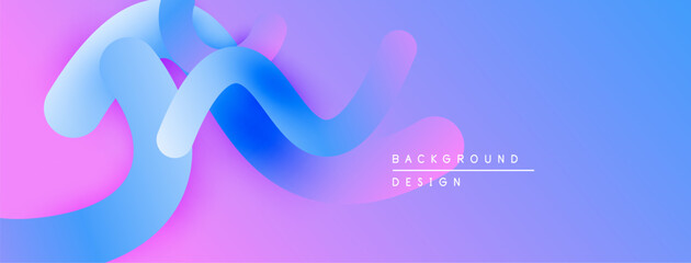 Abstract fluid shapes, vibrant colors blend. Gradient background creates dynamic visual effect. Modern design element.