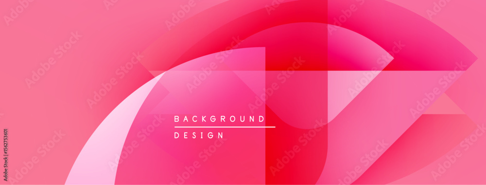 Poster Abstract pink design. Overlapping shapes create dynamic visual effect. Modern background suitable for various projects.