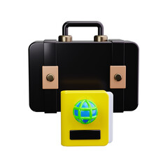 suitcase 3d render icons