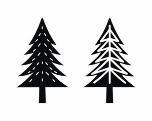 Douglas Fir tree icon vector silhouette illustration isolated on white background