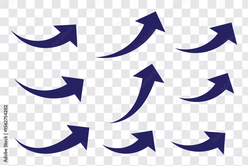 Aufkleber super set different shape hand drawn arrows. doodle style curved and squiggly arrows. illustrations 