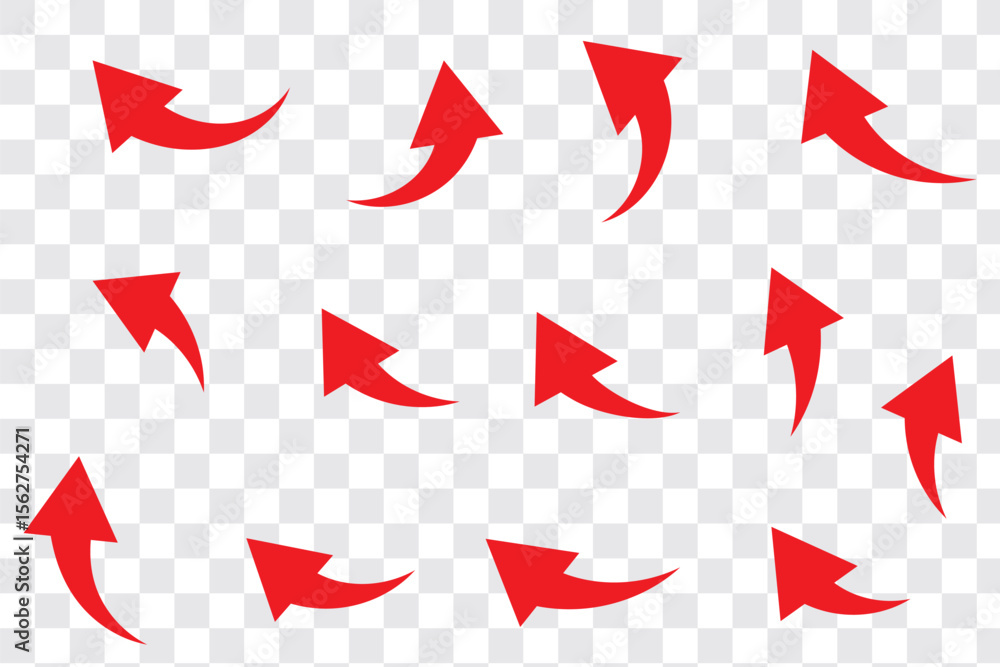 Poster super set different shape hand drawn arrows. doodle style curved and squiggly arrows. illustrations 