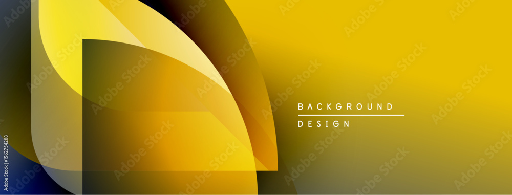 Poster abstract yellow design features layered shapes, gradients. modern background suitable for presentati