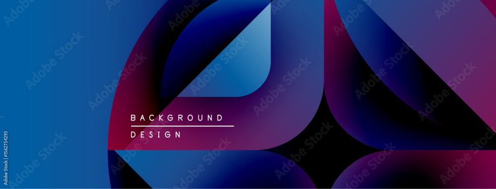 Poster Abstract gradients overlap, creating dynamic visual flow. Modern design elements suggest fluidity, depth, vibrant color scheme.