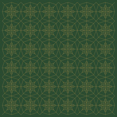 Obraz premium seamless floral and star in gold and green color. Vector art of floral elements patterns 
