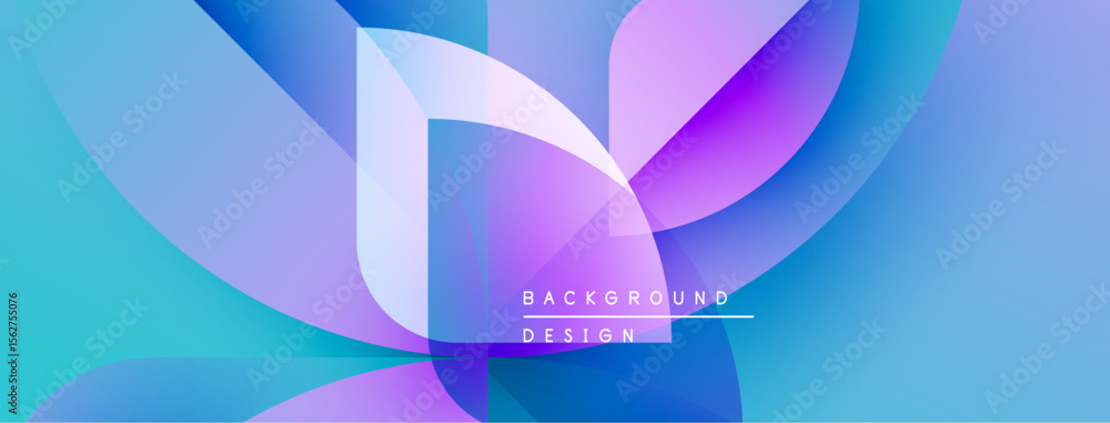 Poster Abstract fluid shapes blend, creating vibrant blue, purple gradients. Text reads background design centered within composition. Modern, dynamic visual.