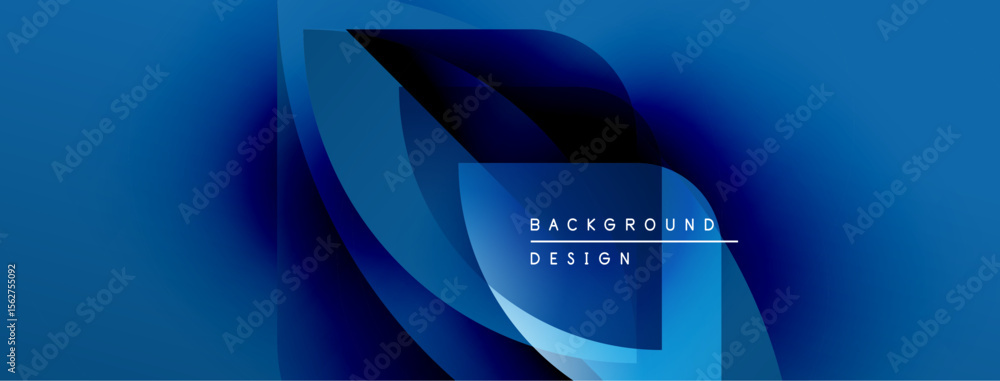 Poster Abstract blue design. Smooth gradients create flowing shapes, modern aesthetic. Text reads background design. Minimalist composition.