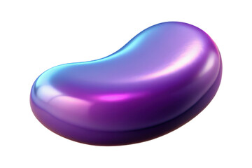 Shiny purple bean isolated on transparent background for graphic design, decoration, and creative projects use cases.