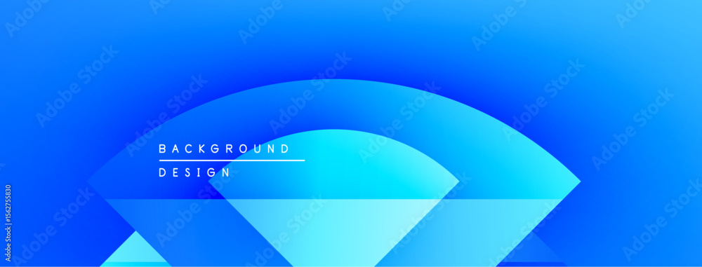 Poster Abstract blue gradients form flowing shapes. Text reads background design within central light area. Minimalist, modern aesthetic.