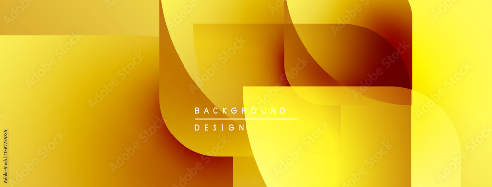 Poster Abstract golden layers create dynamic visual effect. Gradient shades offer modern aesthetic, suitable for backgrounds.