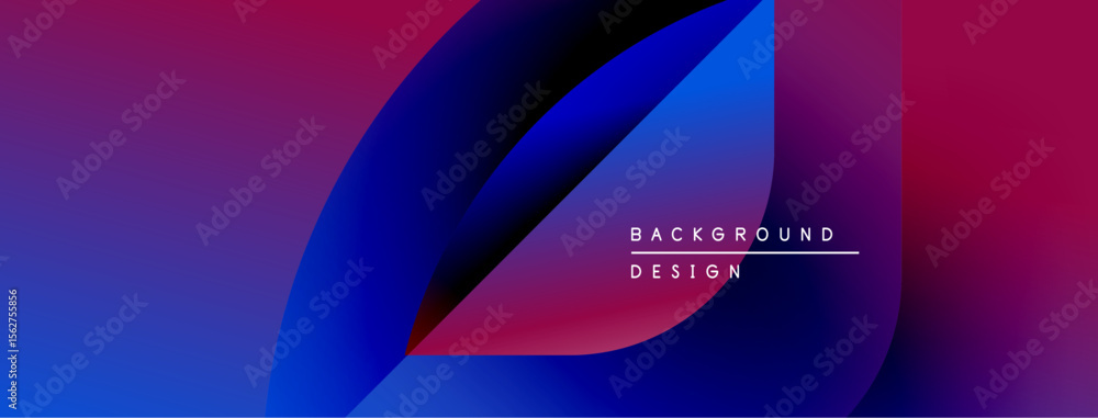 Poster Abstract gradients blend, forming flowing shapes. Text reads background design in simple font. Vibrant colors dominate composition.