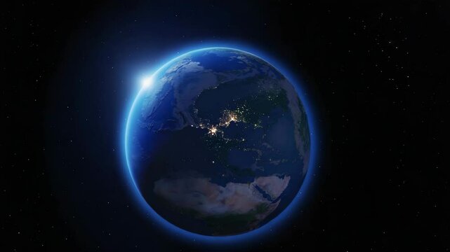 Exploring Earth's night lights from space showcasing city illumination and natural beauty