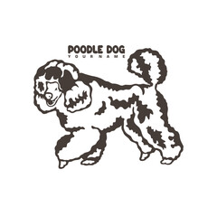 Poodle Dog logo design vector. Silhouette Poodle Dog Template Illustration. Icon Symbol