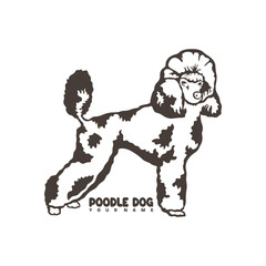 Poodle Dog logo design vector. Silhouette Poodle Dog Template Illustration. Icon Symbol