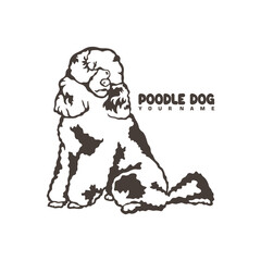 Poodle Dog logo design vector. Silhouette Poodle Dog Template Illustration. Icon Symbol