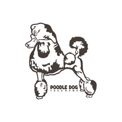 Poodle Dog logo design vector. Silhouette Poodle Dog Template Illustration. Icon Symbol