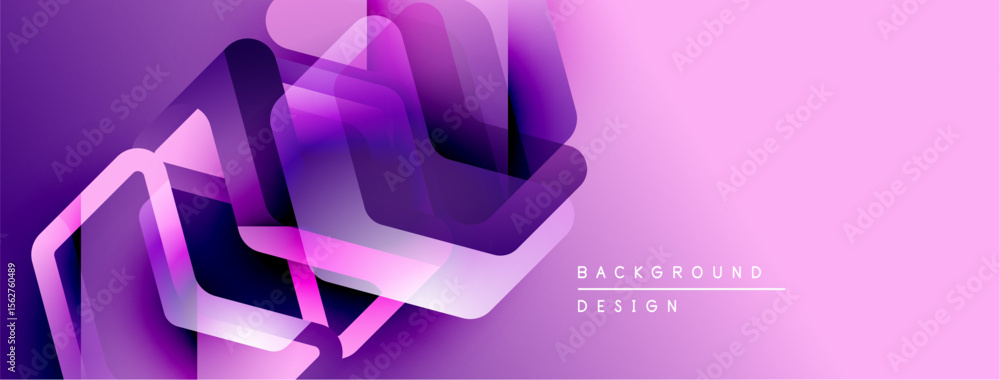 Aufkleber abstract purple design features layered geometric shapes. gradient colors create depth, modern aesth