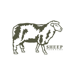 Sheep logo design vector. Silhouette Sheep Template Illustration. Icon Symbol