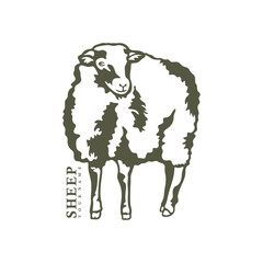 Sheep logo design vector. Silhouette Sheep Template Illustration. Icon Symbol