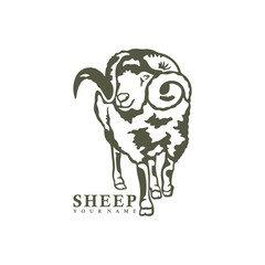 Sheep logo design vector. Silhouette Sheep Template Illustration. Icon Symbol