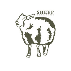Sheep logo design vector. Silhouette Sheep Template Illustration. Icon Symbol