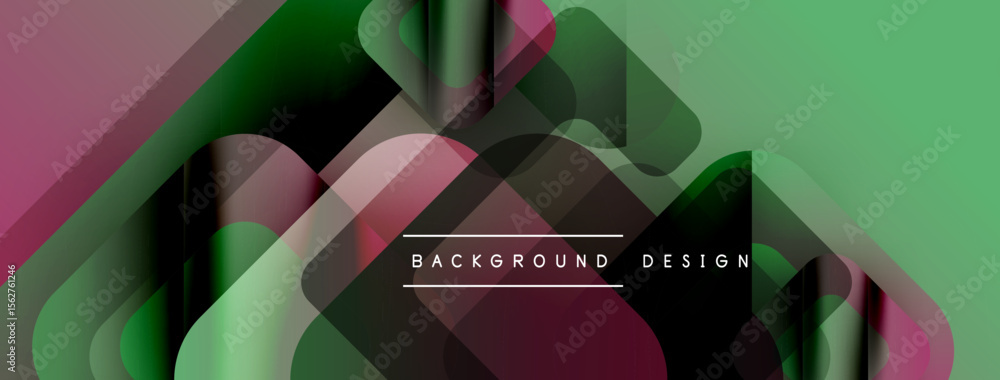 Poster Abstract fluid shapes overlap, creating dynamic gradients. Colors include green, purple, black. Modern design element for backgrounds.
