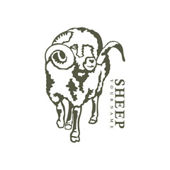 Sheep logo design vector. Silhouette Sheep Template Illustration. Icon Symbol