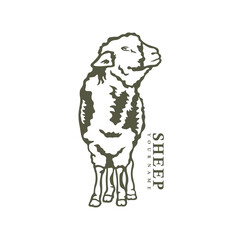 Sheep logo design vector. Silhouette Sheep Template Illustration. Icon Symbol