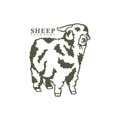 Sheep logo design vector. Silhouette Sheep Template Illustration. Icon Symbol