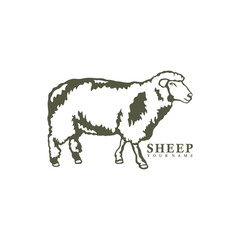 Sheep logo design vector. Silhouette Sheep Template Illustration. Icon Symbol