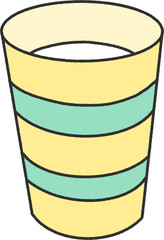 Yellow and Mint Green Striped Tumbler Cup – Cartoon Flat Style