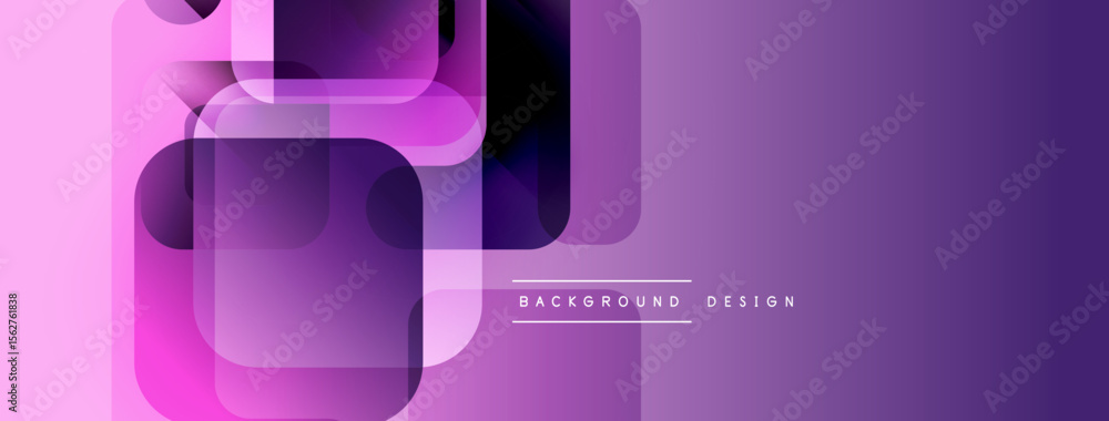 Poster Abstract geometric pattern. Purple gradients create layered rectangles, modern design element for backgrounds. Minimalist aesthetic.