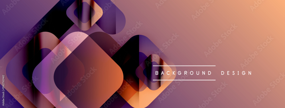 Aufkleber Abstract geometric shapes overlap, creating vibrant gradient effect. Modern design suitable for backgrounds, presentations.