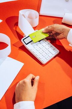 Credit card on payment terminal