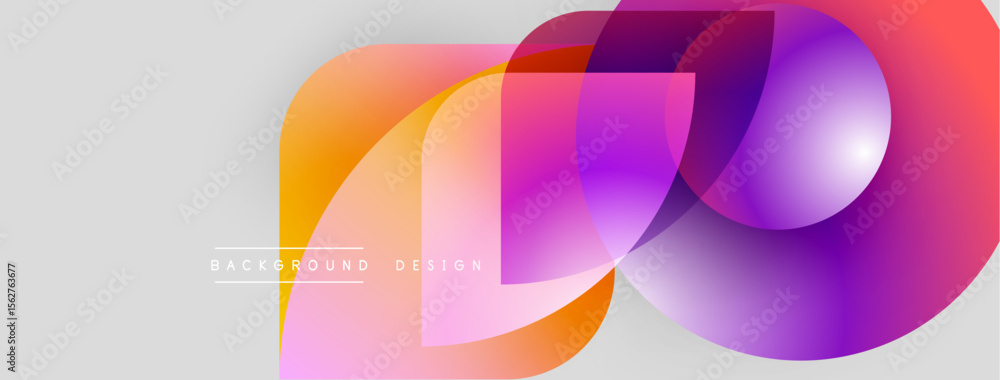 Aufkleber Abstract colorful layers overlap. Gradient shades create dynamic visual effect. Modern design suitable for backgrounds, banners, presentations.