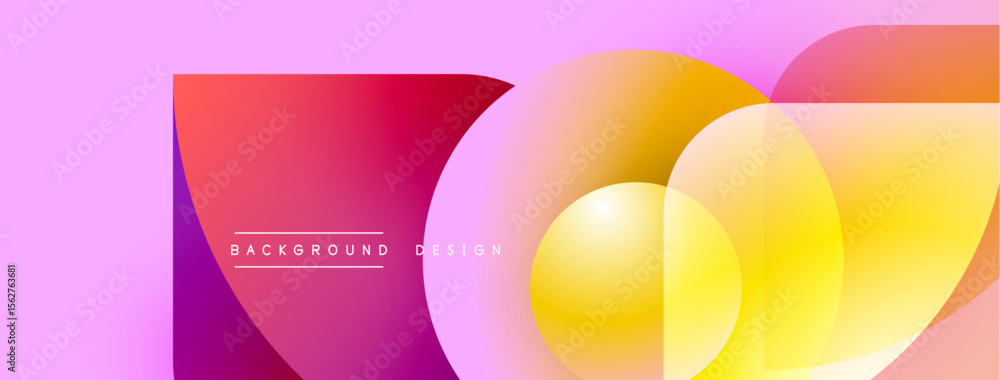Poster abstract colorful background. overlapping circles create vibrant gradients. pink, yellow, orange hue