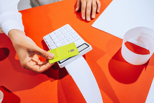 Credit card on payment terminal