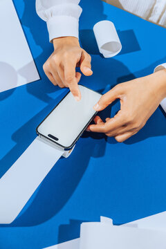 Paying online via smartphone.
