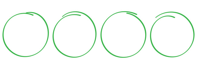 Hand drawn circle highlighter set. Circle, pen draw. Doodle round circles for message note mark design element. Different circles vector illustration. eps 10.