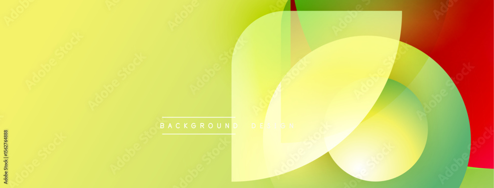 Poster abstract background. smooth gradients, overlapping shapes create modern design. yellow, green, red h