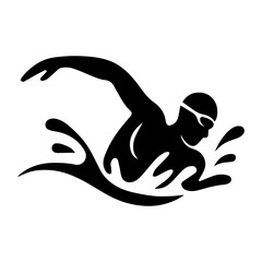 Swimmer swimming competition sports event in pool on transparent background
