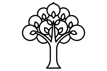 Guava Tree vector silhouette illustration isolated on white background