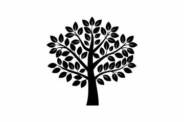 Guava Tree vector silhouette illustration isolated on white background