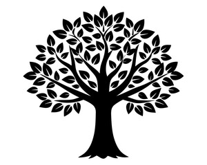 Obraz premium Guava Tree vector silhouette illustration isolated on white background